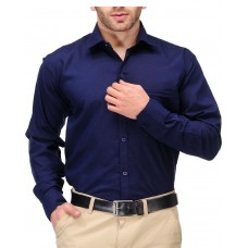 Formals by Koolpals-Cotton Blend Shirt Navy Blue Solid